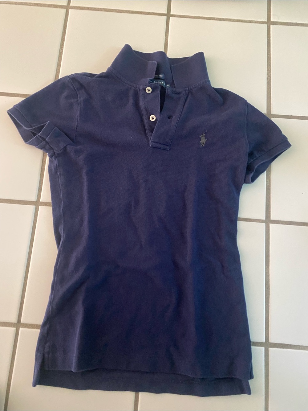 Ralph Lauren Girls' Navy Short-Sleeve Polo